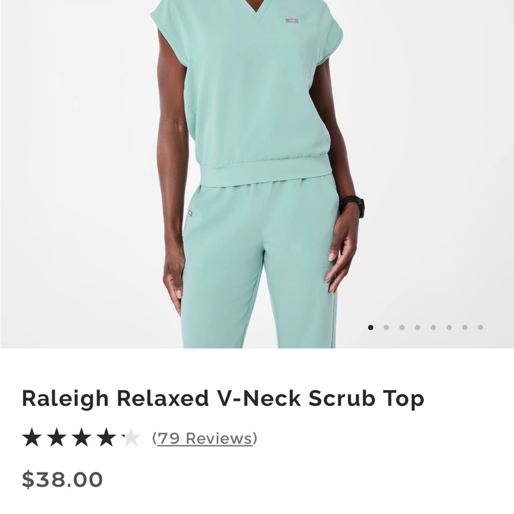 Figs Raleigh Scrub Top Medium- Seaglass